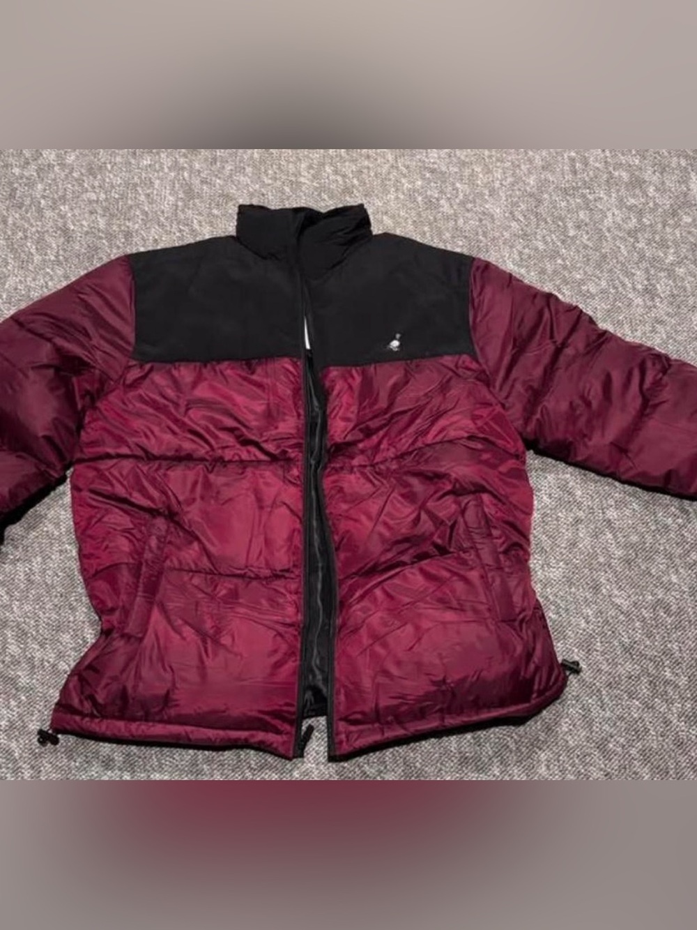 Staple Pigeon - Burgundy and Black Puffer Jacket